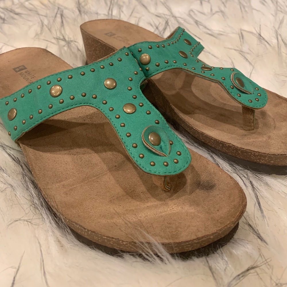 White Mountain Turqoise Sandals